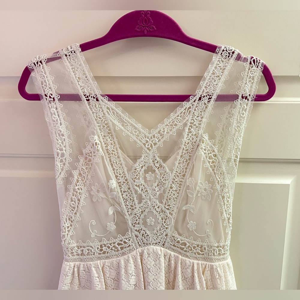 Free People Victoria Ecru Lace Dress in Cream - Picture 2 of 11